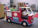 Fleming Elementary, Freeport, TX. Reading fire truck.