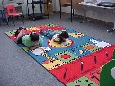 Fleming Elementary, Freeport, TX Bilingual reading rug.
